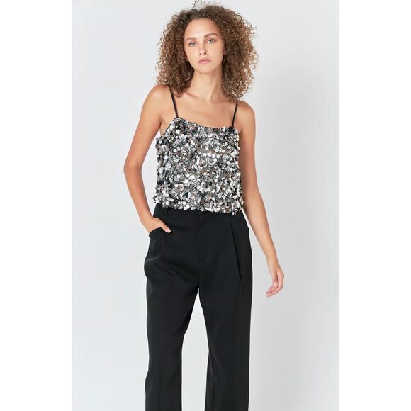 Endless Rose Stretched Sequin Top Size S NWOT - Picture 2 of 7